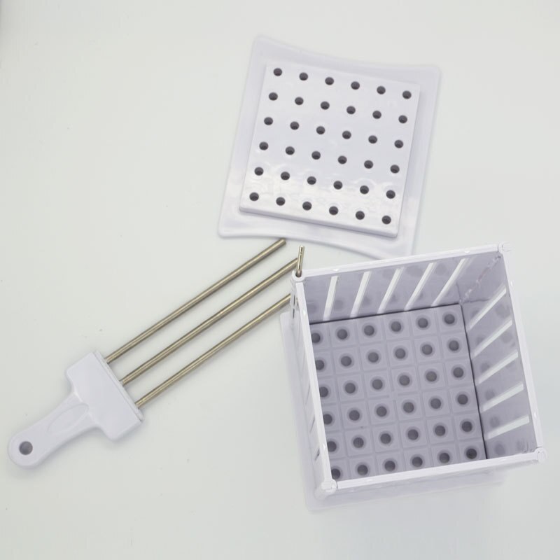 Outils pour Kebab Barbucue, bâton en acier inoxydable, coupe de viande en plastique boîte blanche, fabricants de brochettes simples, outils pour Kebab, boîte de barbecue 36 trous 1 ensemble