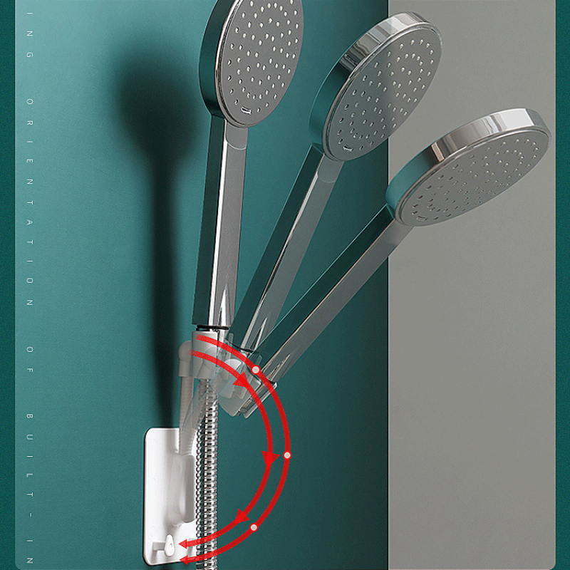 1/2 Stück selbstklebende Duschkopfhalterung, Duschkopfhalter, verstellbare Wandhalterung mit 2 Haken, Ständer, Spa, Badezimmer-Zubehör