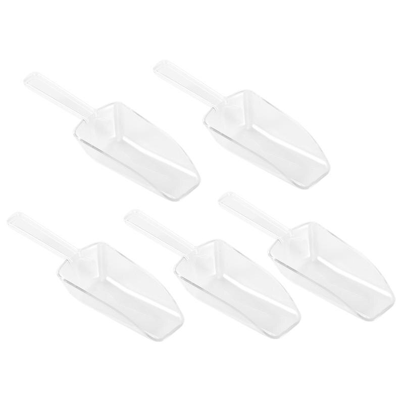 Mini Clear Plastic Ice Scoop Scoopers For Weddings Candy Dessert Buffet Ice Cream Protein Powder Kitchen Supplies (White)