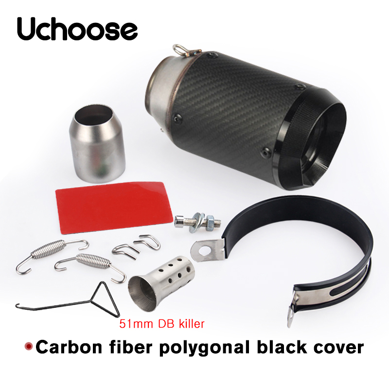 Tubo de escape para motocicleta, silenciador de fibra de carbono para Moto, silenciador Austin Universal para IKASAWAK AHAMAY 51MM innovador: Naranja