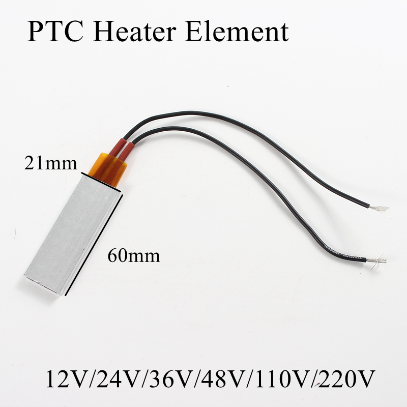 60x21mm 12V 24V 36V 48V 110V 220V PTC Heizung Element Konstante Thermostat Thermistor Luft Heizung Sensor Aluminium Hülse 60*21mm