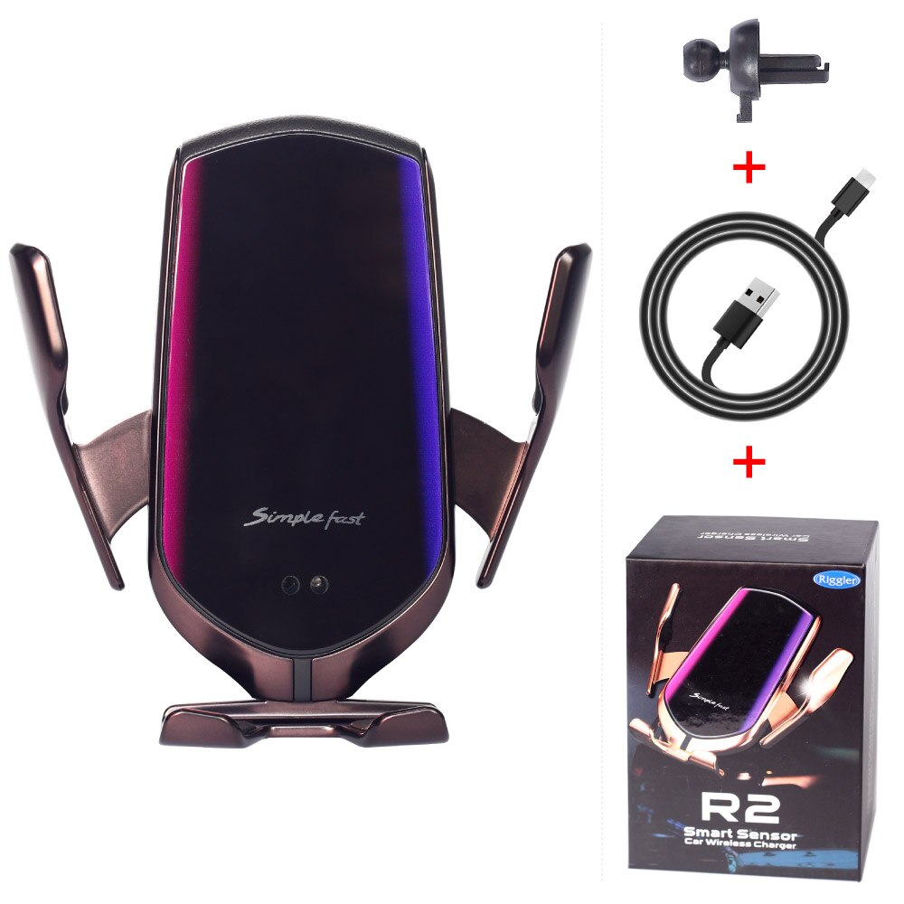 Qi Wireless Car Charger Automatische Klem 10W Snelle Lading Houder ForIphone11pro Xr Xs Forhuawei P30Pro Infrarood Sensor Telefoon Mount: Gun air outlet