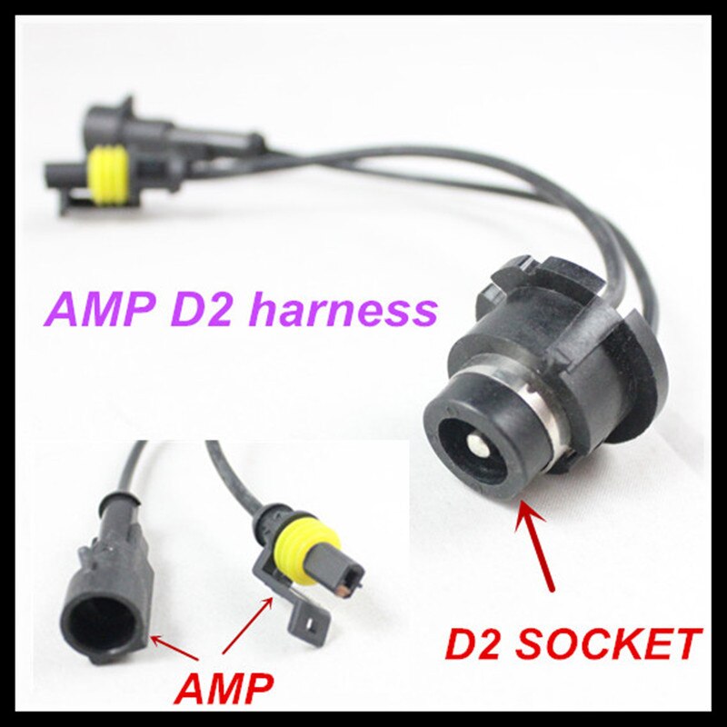 Rockeybright 2 st wire hid ballast kit xenon  d2s d2r d2c till amp sele adapter ljus xenon kit kabel för bil  d2s pigtail kabel