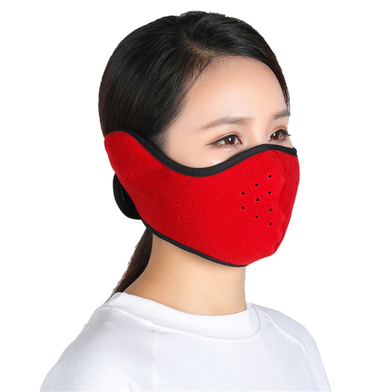 Hiver Thermique Masque Épaissir Polaire Coupe-Vent Hautement Respirant Hommes Femmes Ski Cyclisme Accessoires de Sport En Plein Air: Rouge