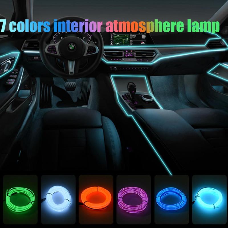 2M Auto-interieur Sfeer Lamp 12V Auto Flexibele Strip Led Strip Led Licht Auto Licht Koud Dashboard Interieur decorat E3X9