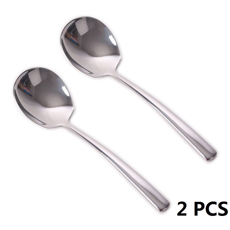 8.5 &#39;&#39;Grote Opscheplepel Rvs Buffet Rijst Lepels Dikte Ronde Soep Diner Scoop Openbare Bestek Restaurant Bar: 2pcs