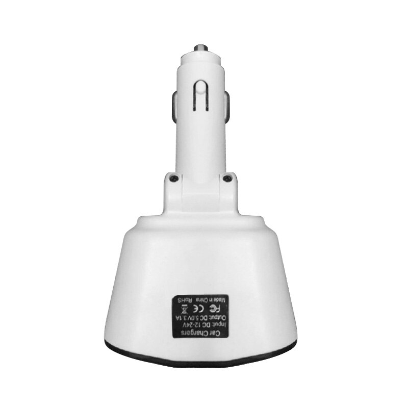 12V 24V Car 2 Way Power Socket Splitter QC3.0 Dual USB Charger LED Voltmetr For Mobile Phone Tablet GPS SUV Truck: White