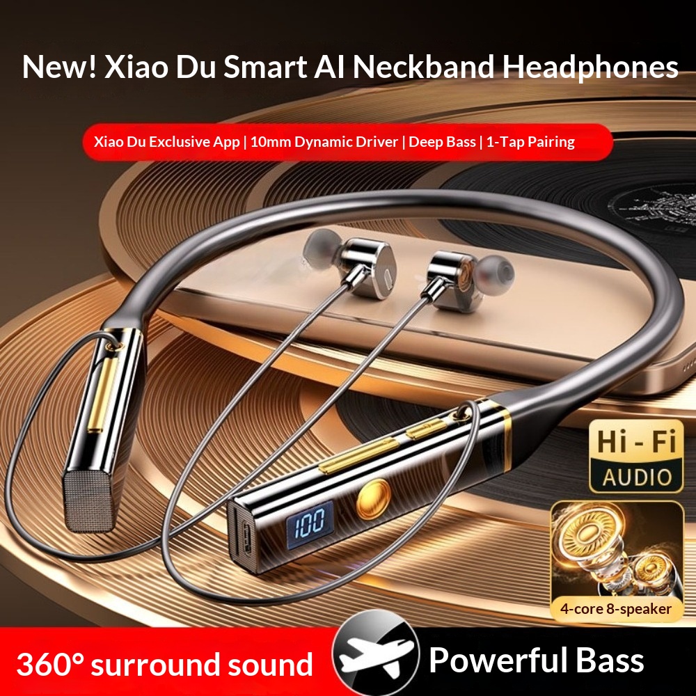 High Appearance Value Neck-hung Bluetooth Headphones Version Noise Cancellation HIFI Sound Ultra-Long Battery L