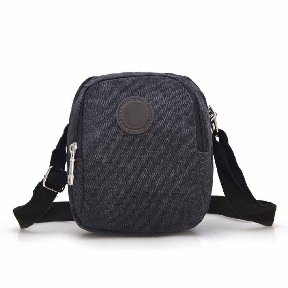 Vintage Canvas mannen Schoudertas Casual Crossbody Tassen voor Mannen Leisure Reizen Strandtas Effen Mannelijke Tas bolsos Mujer: black