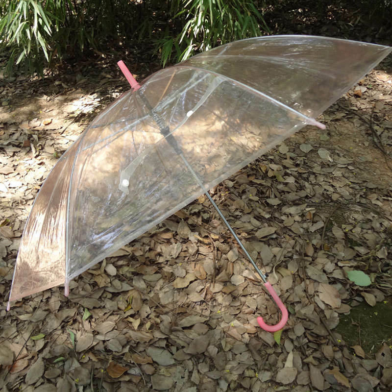 Kleurrijke Transparant Clear Paraplu Lange Steel Automatische Regen Paraplu Dome Wedding Party Favor Waterdichte