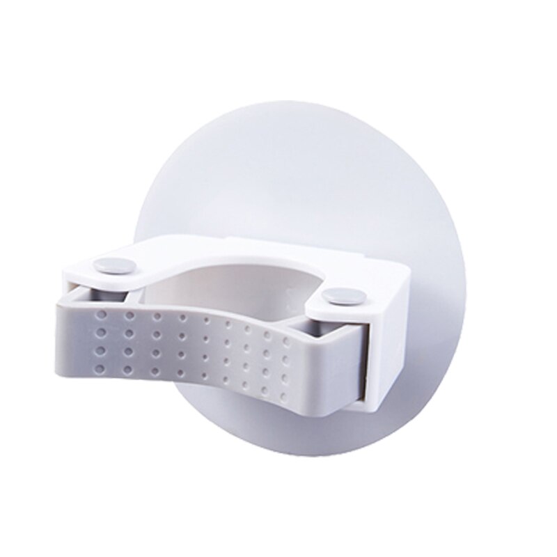 Wall Mounted Storage Mop Organizer Holder Brush Broom Hanger Storage Rack Kitchen Clip Seamless Mop Hook with Mounted Hanging: Round White