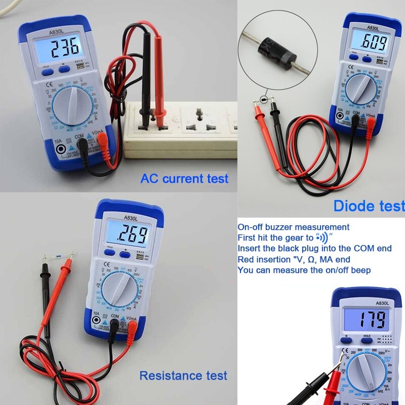 Digital Multimeter Measures Voltage Tester with Large Screen LCD Display Circuit Precise Measurement Tool Multimeter Instruments