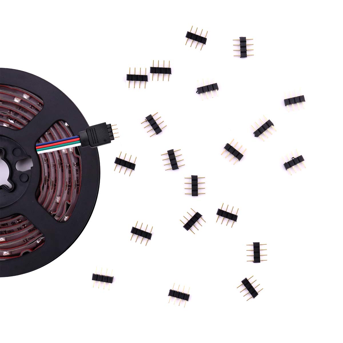 4pin 5pin 6pin Led Rgb Cct Rgbw Strip Connector Man Vrouw Plug Socket Aansluiten Kabel Draad Voor 5050 Rgb Rgbw led Strip Licht: Army Green / 10-19 Stks / 2P