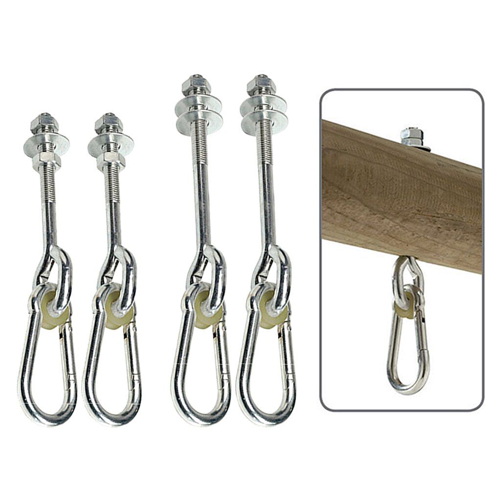 1 Paar Swing Hanger Draad Haak Speeltoestel Speeltuin Yoga Metal Heavy Duty Seat Veiligheid Locking Plafond Mount