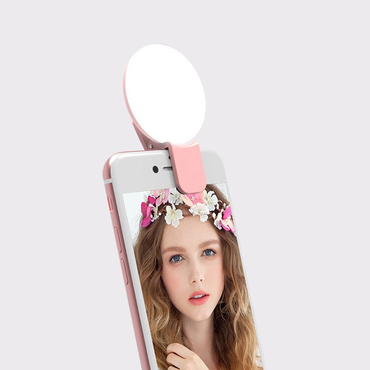 Adjustable Brightness Portable Lamp Mini Mobile Phone Ring Light Driven Selfie Fill Light with Rechargeable Battery
