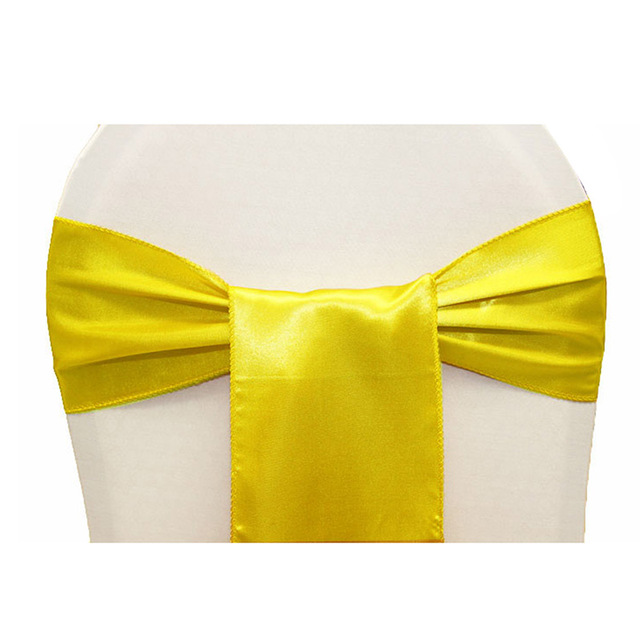 BIT.FLY – housse de chaises en Satin 15x275cm, 1 pièce, décoration de fête, mariage, hôtel, Banquet,: yellow