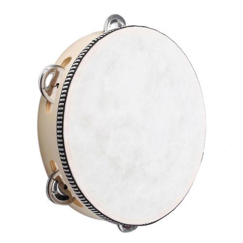 1pc tamburyn 10 cali Faux Skórzany głowa bęben tamburyn impreza muzyczny instrument perkusyjny: Default Title