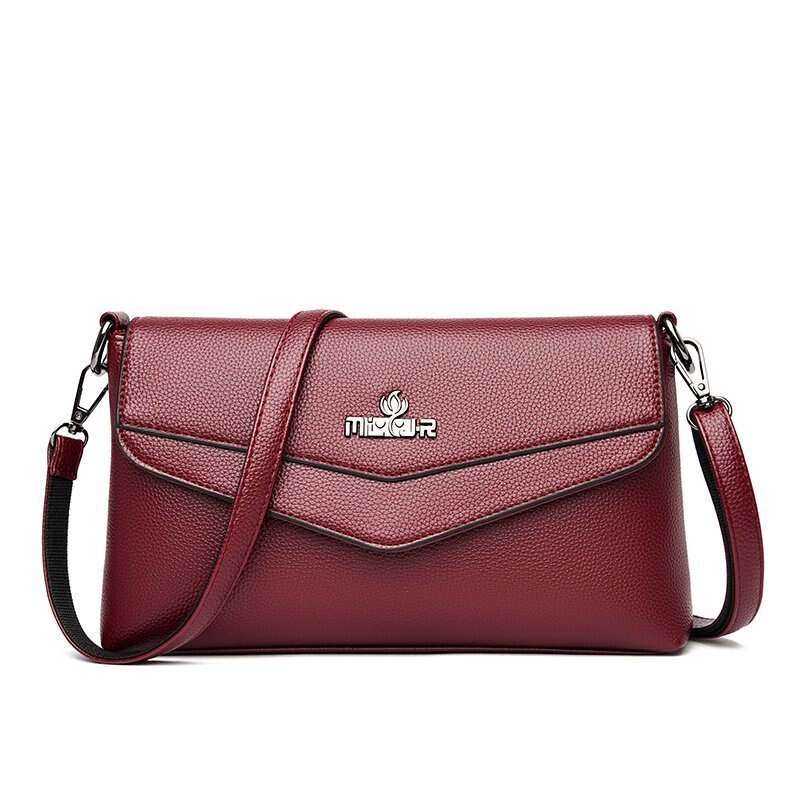Sac Een Grote Capaciteit Crossbody Tassen Schoudertas Luxe Handtassen Vrouwen Tassen Voor Vrouwen Pu Lederen Handtas: Wine Red