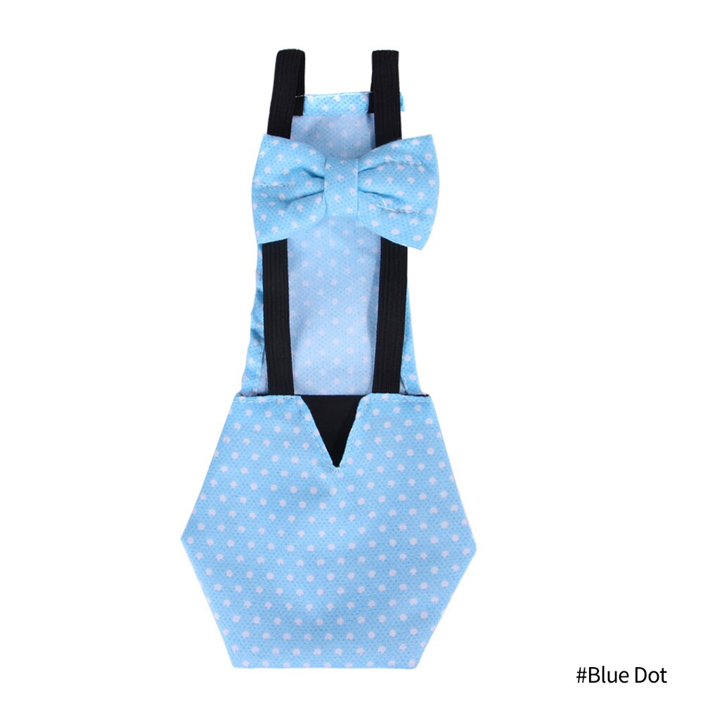 Adjustable Printing Duck Diaper Bowknot Chicken Nappy Clothes Washable Pet Diaper for Farm Goose Duck Chicken Poultry: Blue Dot / S