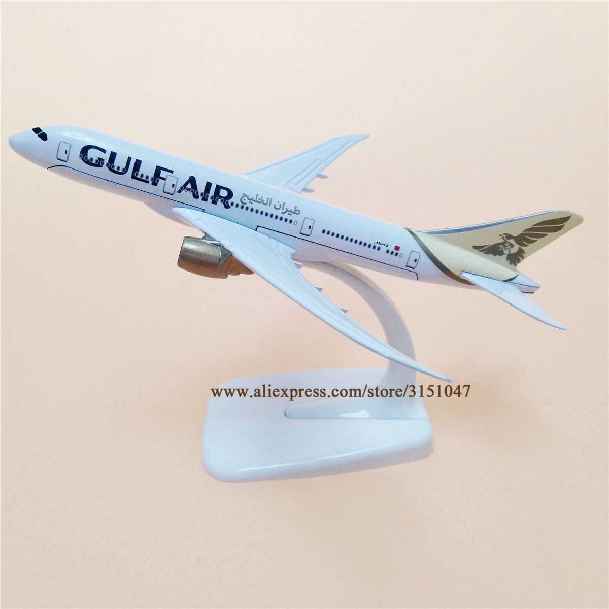 Legering metall gulf air  b787 flygbolag flygplan modell gulf boeing 787 airways planmodell flygplan barn 16cm