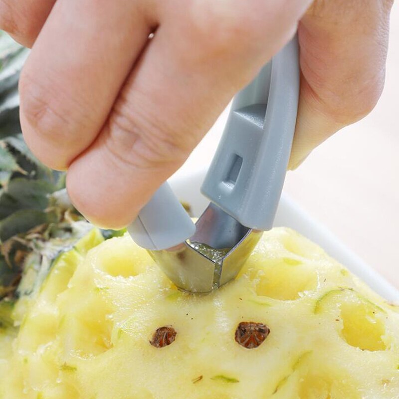 Ananasschiller van roestvrij staal, eenvoudig ananasmes, snijder, ontkern, snijder, clip, fruitsaladegereedschap