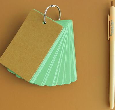 Candy Color Buckle Binder Notes Portable Flash Cards Memo Pads Cute Stationery DIY Blank Card: Green