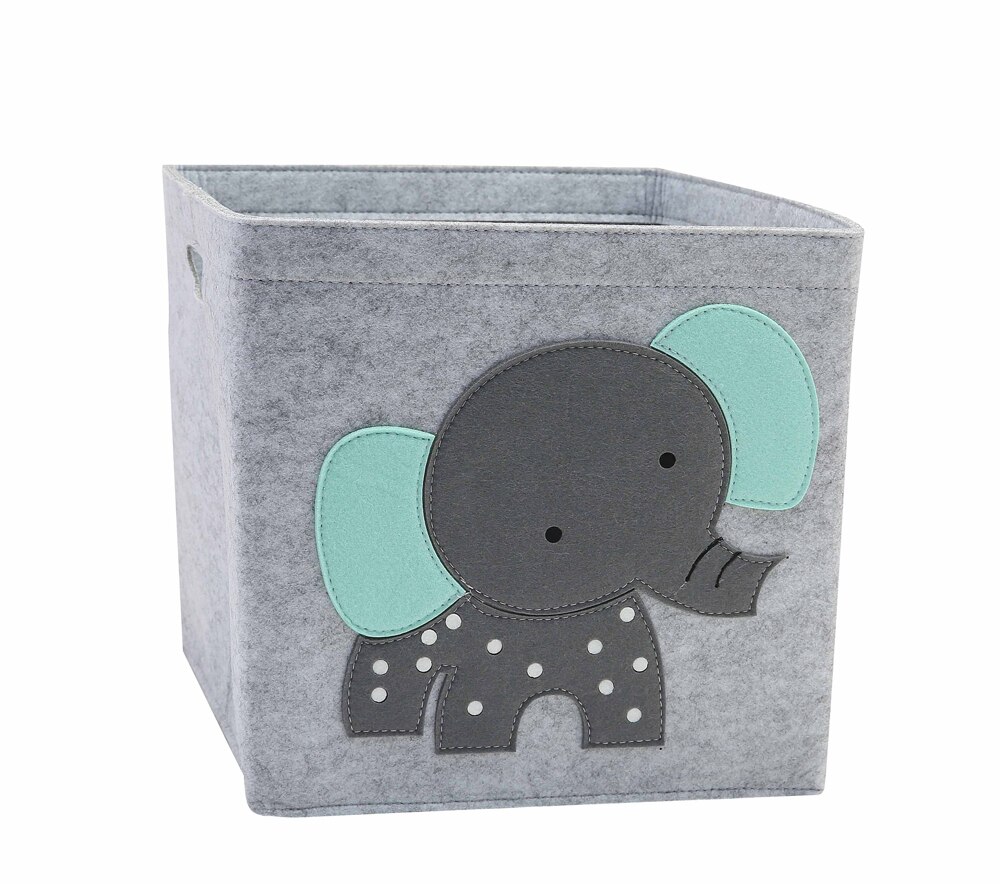 Kubus Vouwen Speelgoed Opbergdoos Kinderen Speelgoed Organizer Box Vilt Doek Stof Opslag Mand Voor Cartoon Animal Nursery Speelgoed Bakken: gray elephant