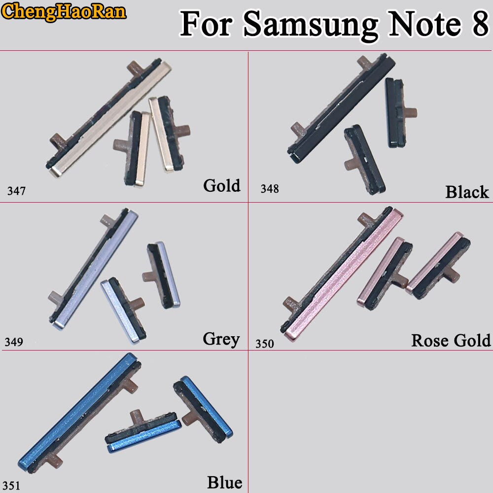 ChengHaoRan 1Set For Samsung Galaxy Note 8 Phone case volume power volume mute button side button repair parts replacement