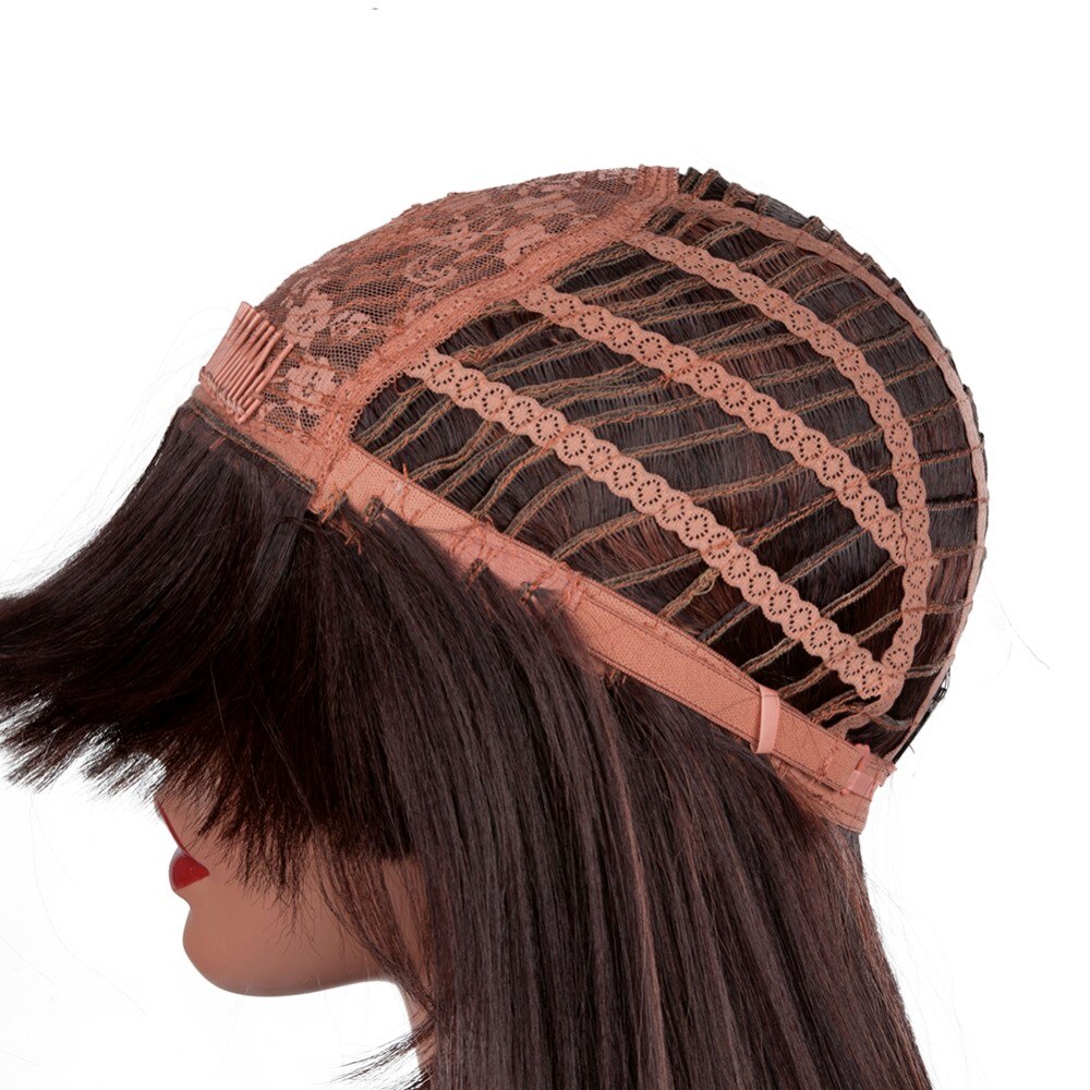 Women Girls Short Bob Silky Straight Wig Costume Party Synthetic Hair Lace Front Wigs