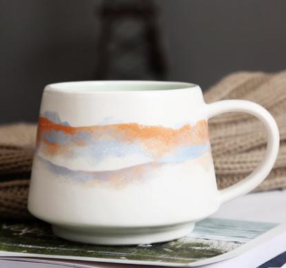 350ml creativa tazas de café de cerámica caja de Oficina hogar tazas de café de la taza de té de porcelana tazas para beber agua: Amarillo