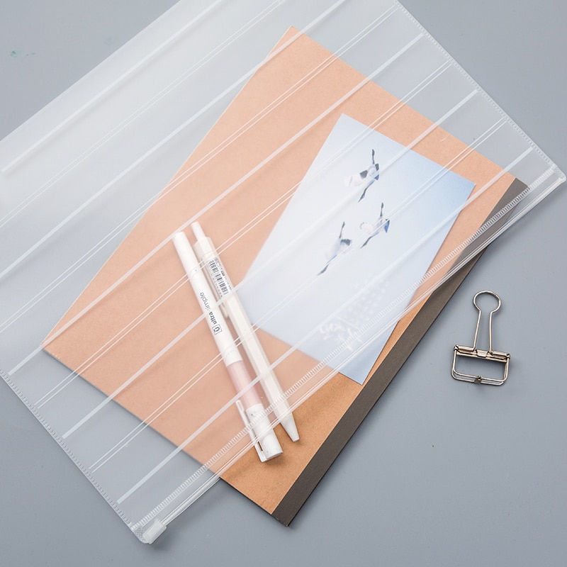 1 PC frosted transparent document bag simple document file acceptance bag test paper bag filing products school office supply