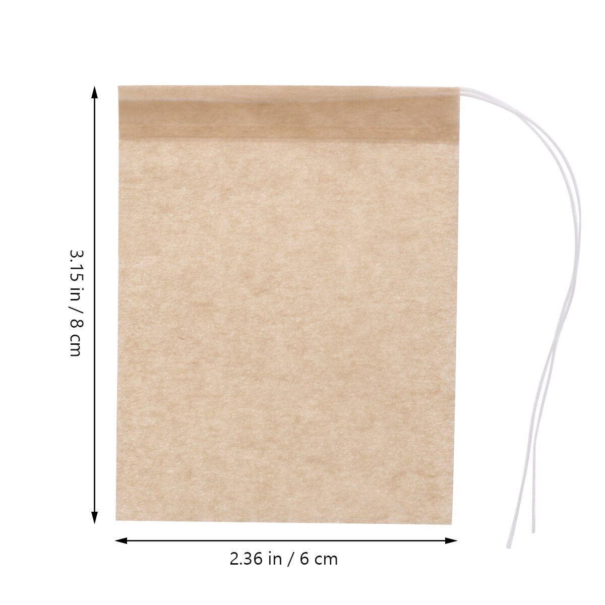 300 stk. 6 x 8cm engangs tefilterposer kaffefilter tepose emballagepose (lysebrun)