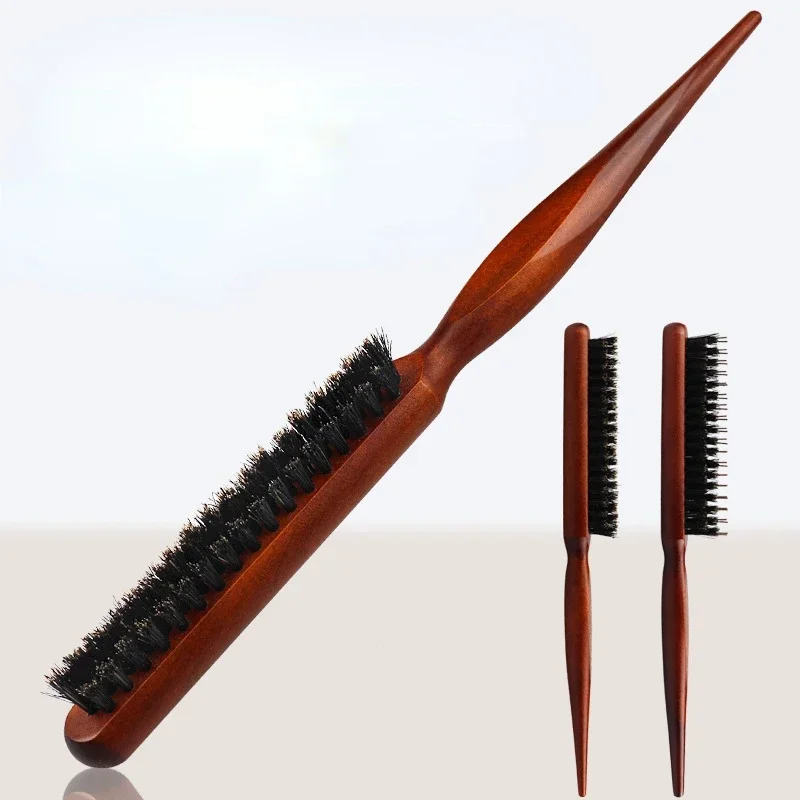 Cepillos de pelo profesionales para salón, cerdas de jabalí, peine de línea delgada de madera, extensión de cepillo de pelo, herramientas de estilismo de peluquería DIY