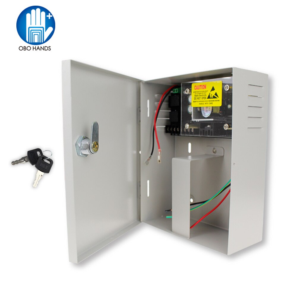 Metal  dc12v/5a adgangskontrol strømforsyning boks ups 90-260 vac input backup kilde/batteri boks til dør intercom byggesystem