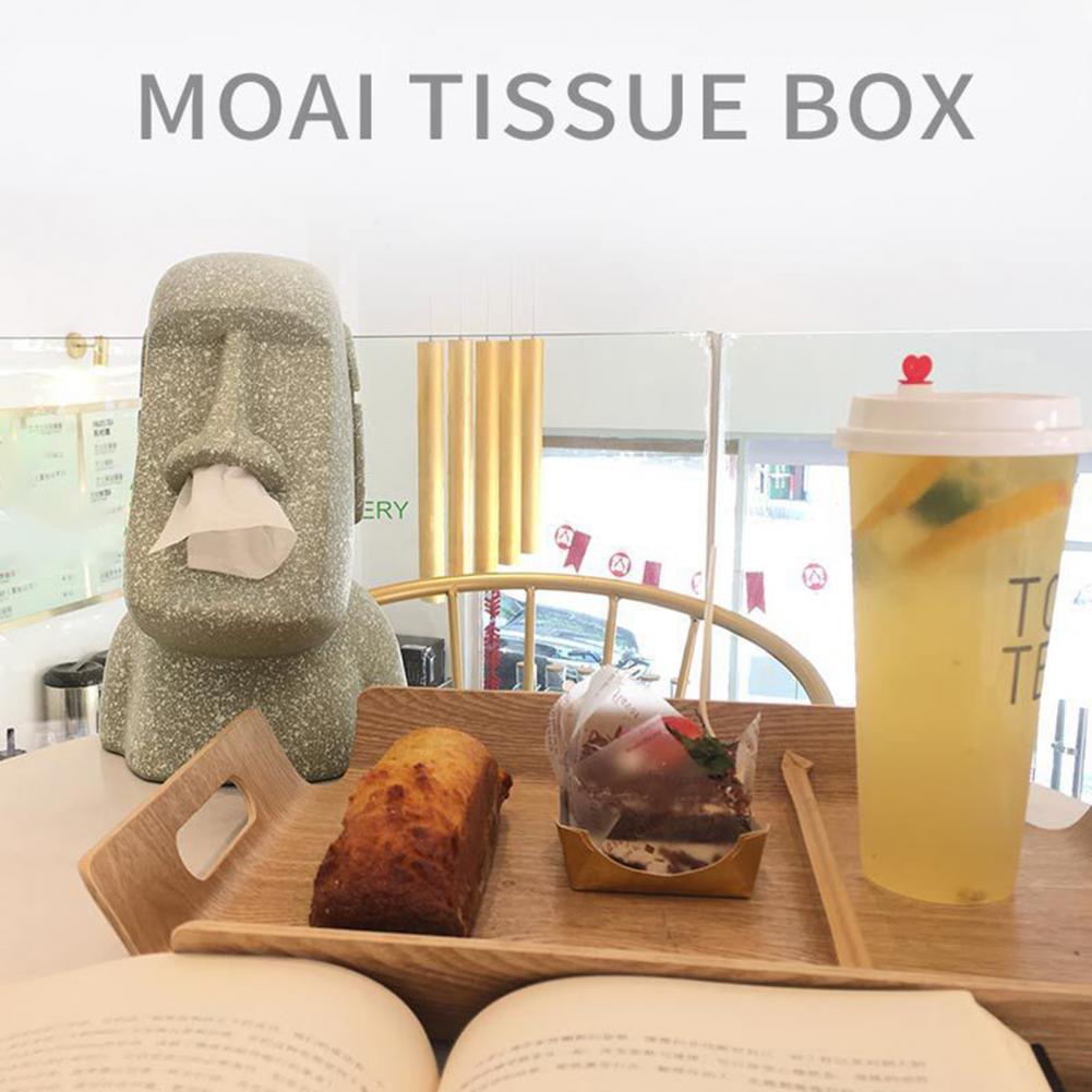Tissue Box Cover Easter Island Tissue Box Holder Weird Toilet Paper Holder Funny Tissue Box Cover Adorable Moai Shaped Organizer