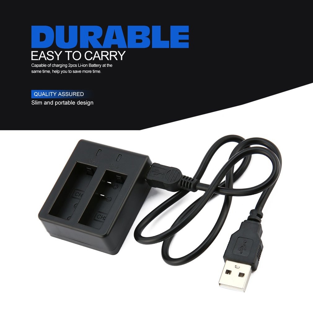 Voor Sjcam Camera Accessoires Batterij Dual Charger Voor SJ4000 SJ4000 Wifi SJ4000 + SJ5000 Wifi SJ5000 + Plus M10 Met usb Kabel