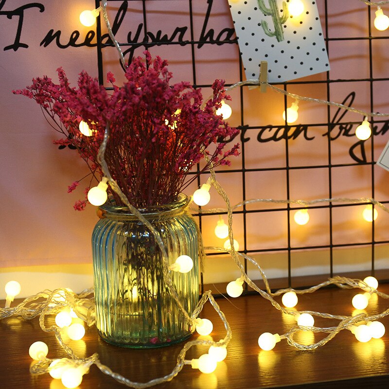2M3M 6M Fairy lights Garland LED Ball String Lights Waterproof for Christmas Tree Wedding Home Indoor Decoration Battery Powered