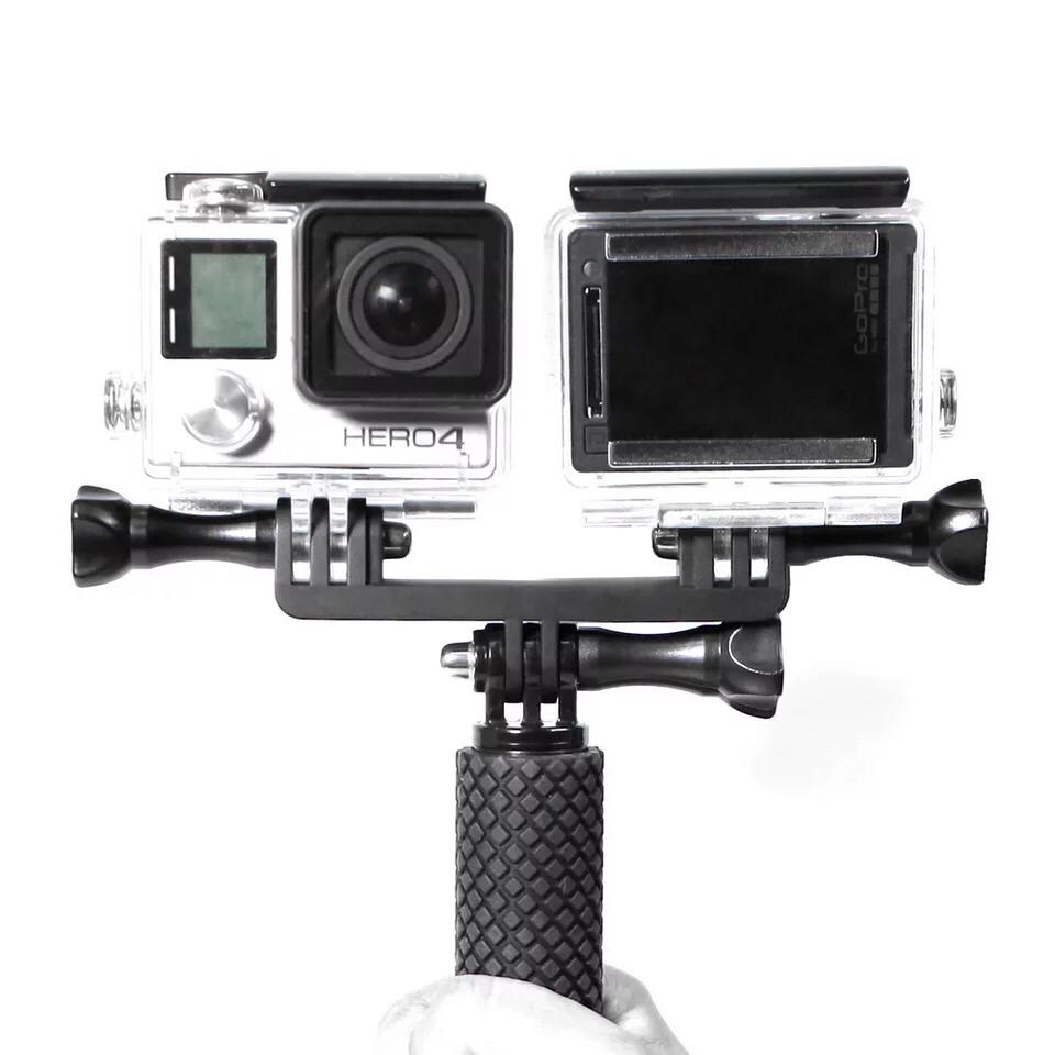 Vite connettore ponte doppia staffa per Gopro hero 10 9 8 7 6 5 4 3 + XiaoMi Yi SJ4000 SJ5000 SJ6000 supporto per Selfie supporto Flash