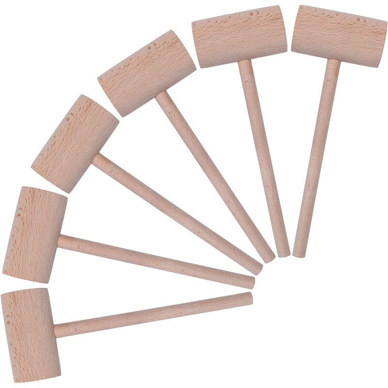 Big Wooden Hammer Mallet,Solid Natural Hardwood Crab&Lobster Hammer,for Cracking Seafood Tool,14Pcs
