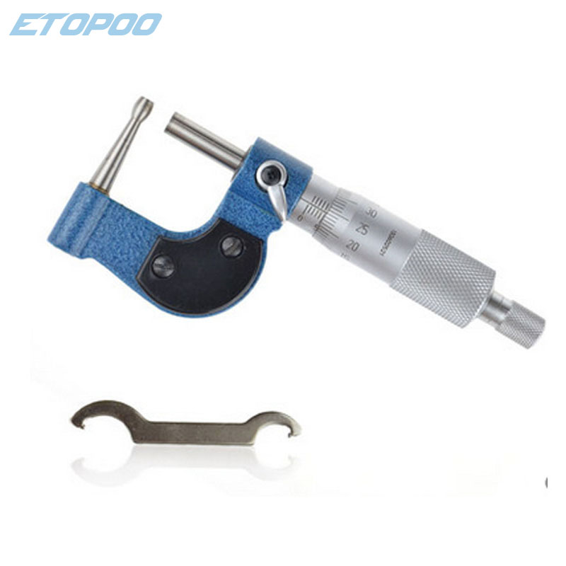 Tube Micrometers 0-25mm/0.01mm Gauge Micrometer For Measuring Thicknes Of Pipes And Tubes Vernier Caliper Measuring Tools: 0-25mm blue