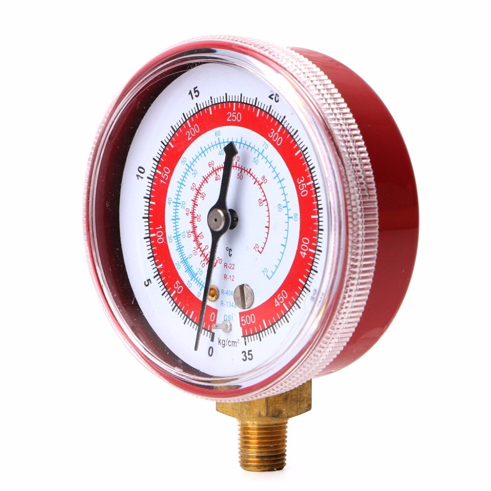 Red Air Conditioner For R404/R134A/R22 Refrigerant High Pressure Gauge PSI KPA