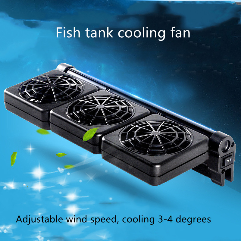 Aquarium Fish Tank Cooling Fan System Chiller Control Reduce Water Temperature 1/2/3/4 Fans Set Cooler Marine aquarium cooler