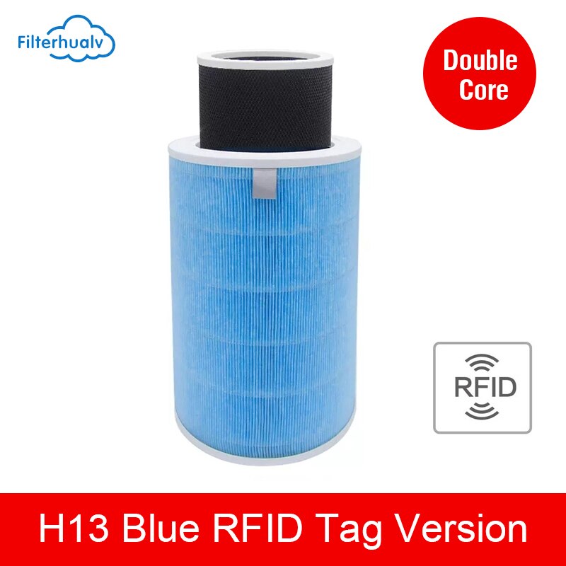 Filtro de aire para Xiaomi Mi 1/2/2S/2C/2H/3/3C/3H, purificador de aire, filtro de carbón activado Hepa PM2.5, antibacterias y formaldehído: Azul