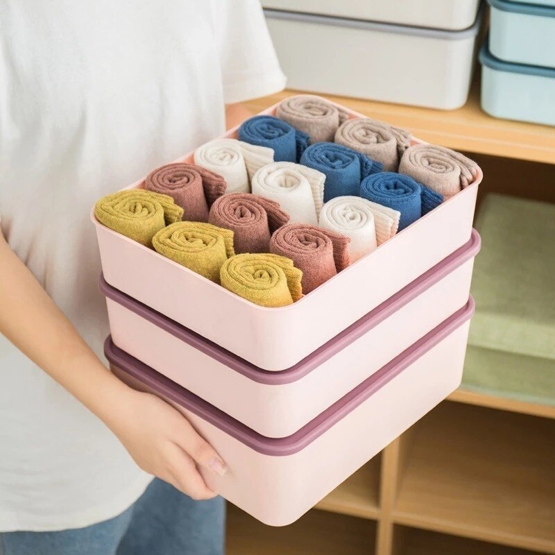 Plastic Multi Grids Ondergoed Bh Sokken Opbergdozen Kleding Organizer Thuis Slaapkamer Kast Lade Plastic Divider Organizer