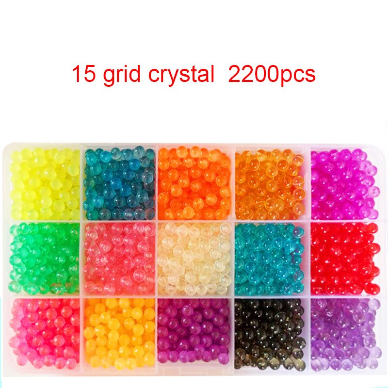 DIY Water Mist Magic Beads Toys For Children Animal Molds Hand Making Puzzle Kids Educational Toys Spell Replenish Beans: 2200pcs ( crystal)