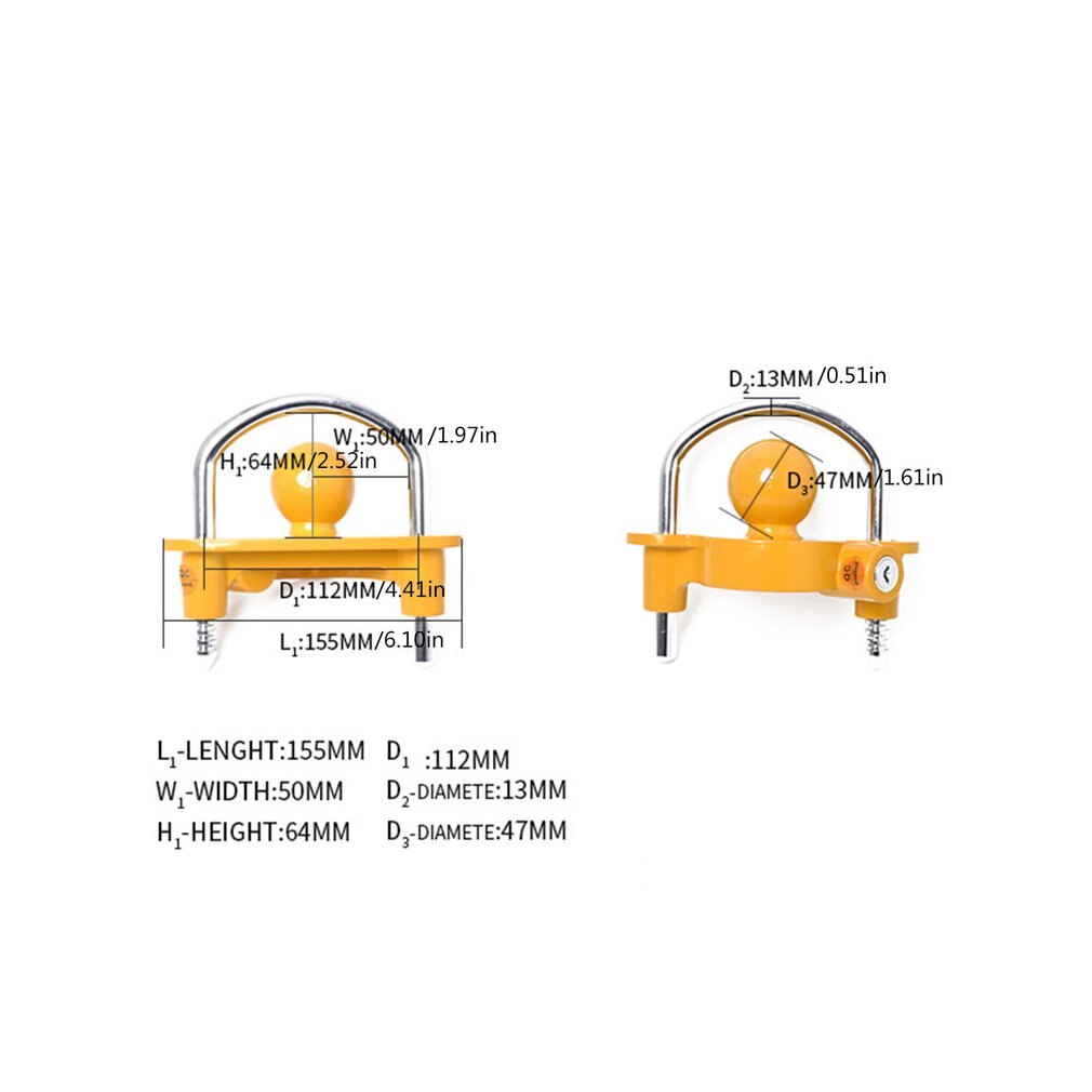 Universal--Stiefel Motorrad Wohnwagen Anhänger Schloss Anhängerkupplung Stift sperren Sicherheit Abschleppen Ball Bar U typ Wohnwagen Anhänger Teile Anti Diebstahl