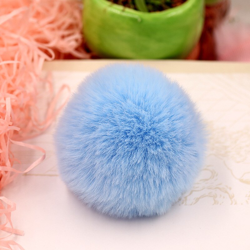 6cm Rex Rabbitt Haarbal Mooie Pluizige Stof Pompom Vrouwen Tas Sleutelhanger Hoofdband Speelgoed DIY Accessoire Sieraden Grote Zachte harige Pompons