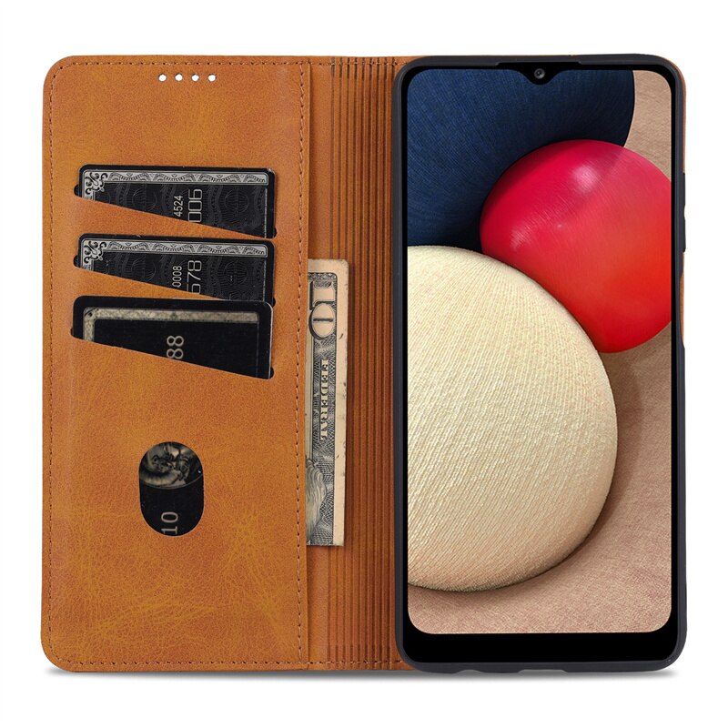A02S Etui SM-A025F/DS Etui do Samsung Galaxy A02S A03S A02 S A 03 S A 03 S okładka książki stojak portfel gniazdo kart kabura Coque torba
