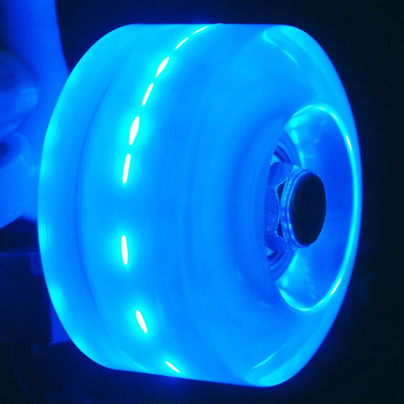 Ruedas luminosas para patines, accesorios de patinaje recreativo de Hockey, LED parpadeantes, 4 piezas: Azul