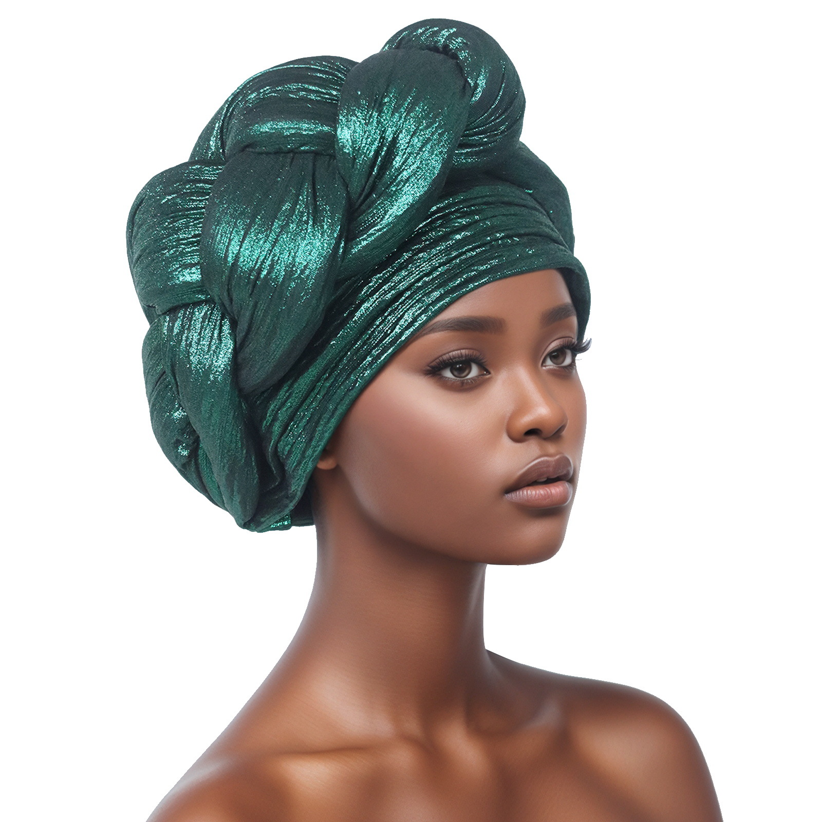 Exaggerated Big Braid Turban Cap for Women African Lady Head Wraps Nigeria Autogele Headtie Wedding Party Headgear Turbante: dusty camel